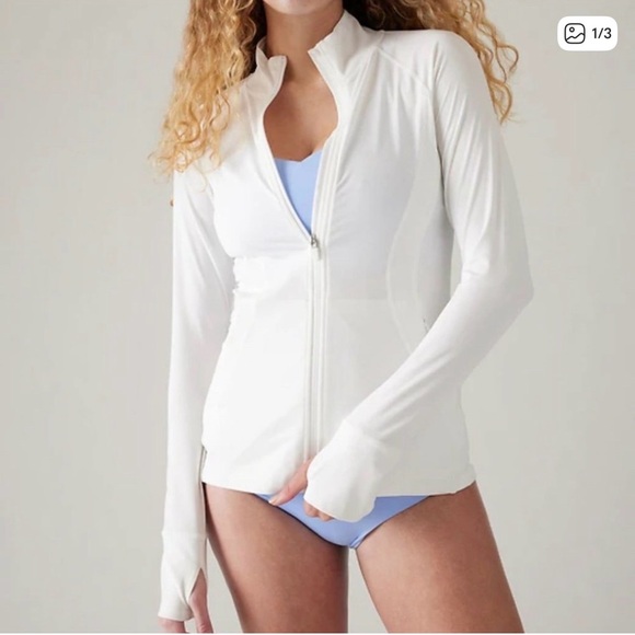 Athleta Tops - Athleta Pacifica Illume UPF Relaxed Jacket - White